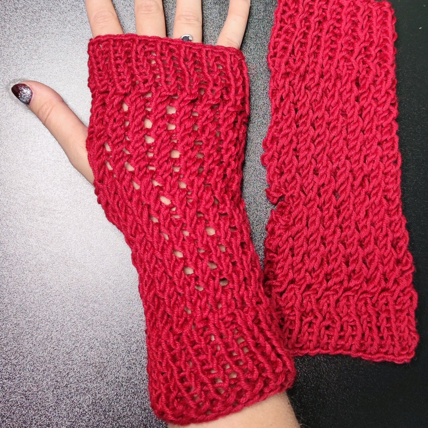 Set Fascia Guanti rosso scuro